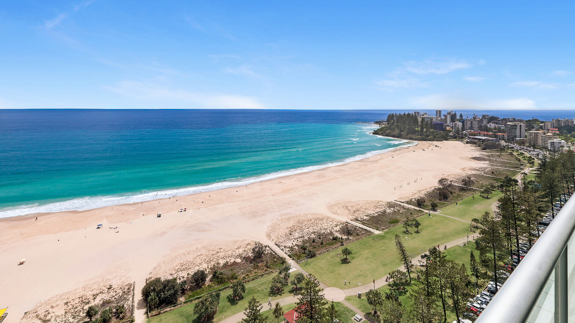 Ocean and beach views from the 4 Bedroom Oceanfront Penthouse at ULTIQA Points North.