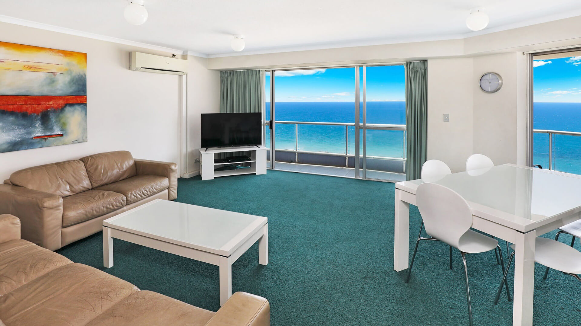 ULTIQA Points North. 2 Bedroom Standard Centre Front. Lounge and Dining Areas with Beautiful Sea View.
