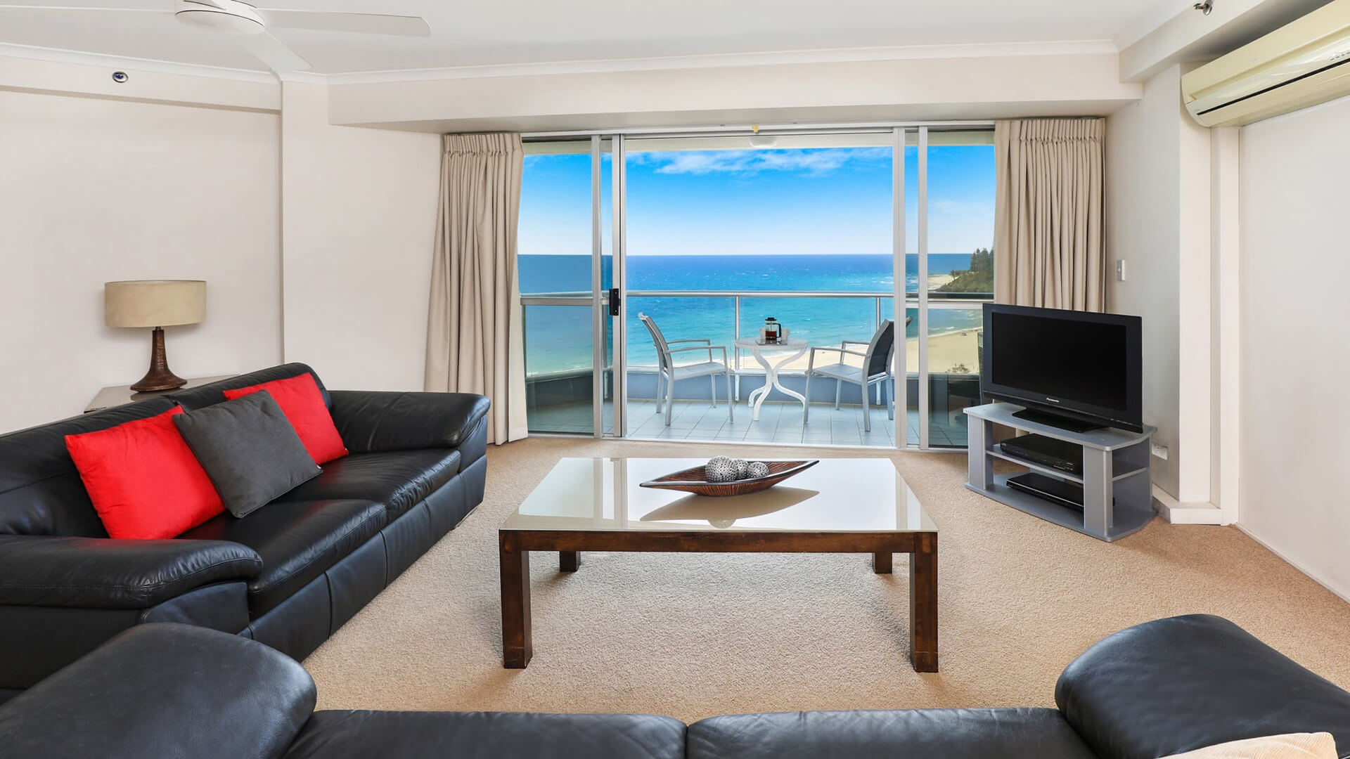 ULTIQA Points North. Standard 2 Bedroom Ocean View Apartment. Lounge Area with Beautiful Sea View.