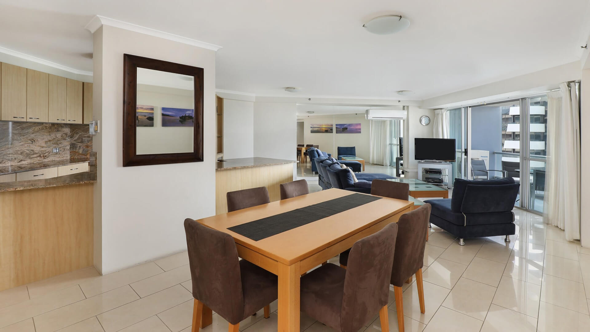 ULTIQA Points North. Superior 2 Bedroom Ocean View Apartment. Lounge, Dining and Kitchen Areas.