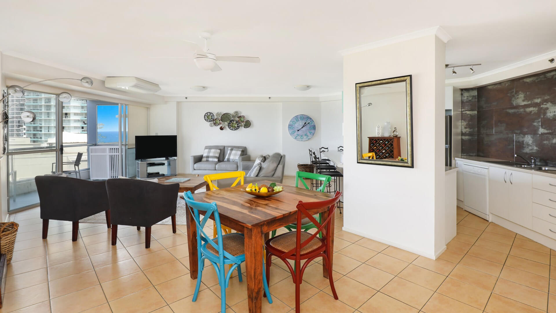 ULTIQA Points North. Superior 2 Bedroom Ocean View Apartment. Lounge, Dining and Kitchen Areas.
