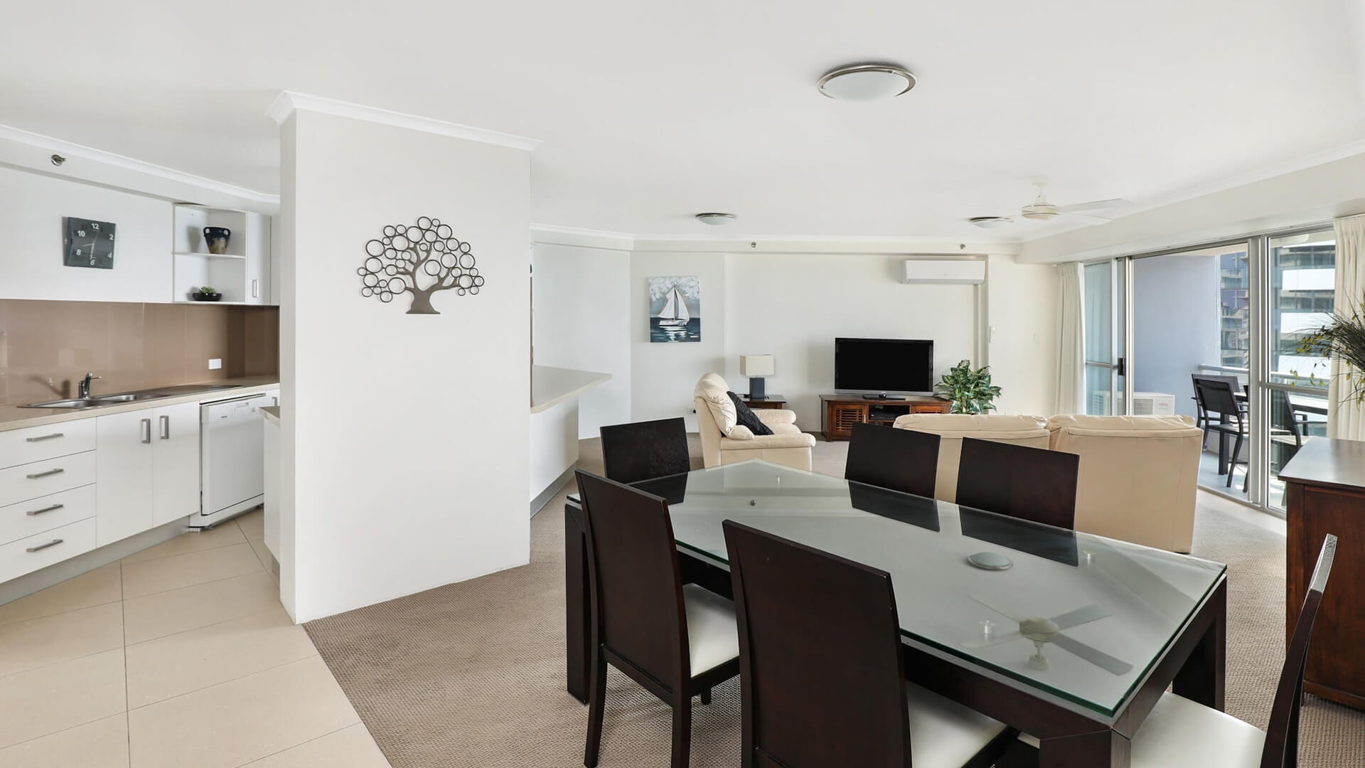 ULTIQA Points North. Superior 2 Bedroom Ocean View Apartment. Lounge, Dining and Kitchen Areas.
