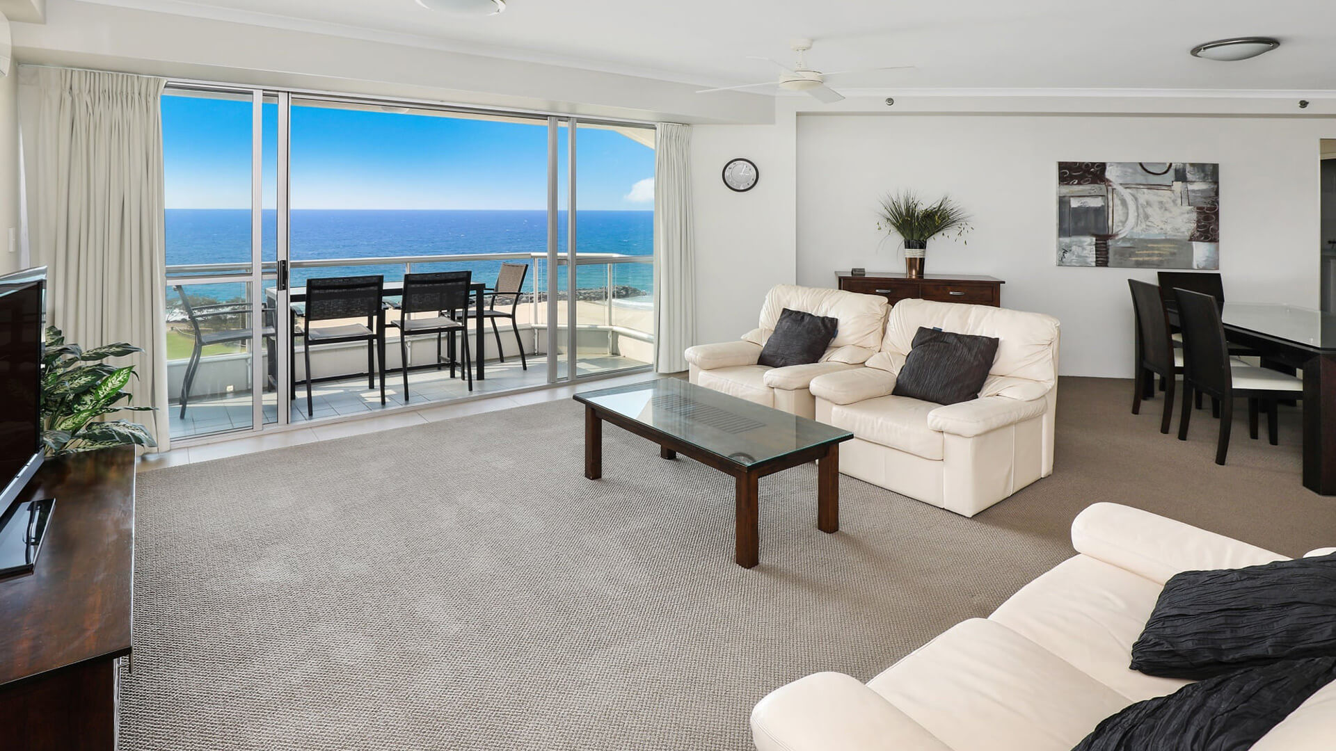 ULTIQA Points North. Superior 2 Bedroom Ocean View Apartment. Lounge and Dining Areas with Beautiful Sea Views.
