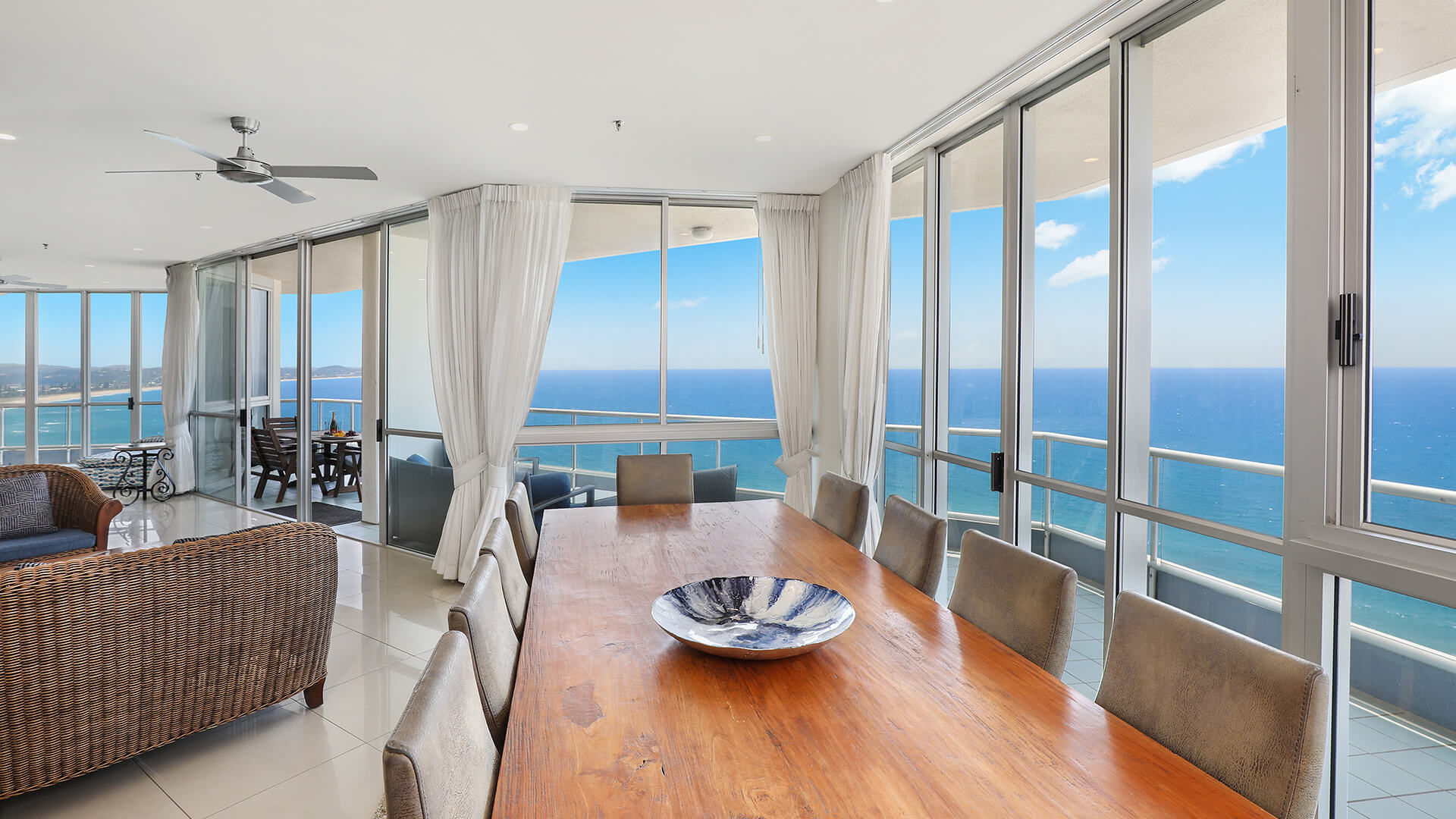 ULTIQA Points North. 4 Bedroom Oceanfront Penthouse. Ocean Facing Lounge and Dining Areas.