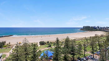 Ocean and beach views from the Deluxe 2 Bedroom Centre Front Apartment at ULTIQA Points North.