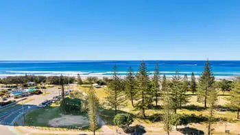 Standard 2 Bedroom Ocean View Apartment with panoramic ocean views over parklands and Burleigh Beach from ULTIQA ULTIQA Beach Haven on Broadbeach.