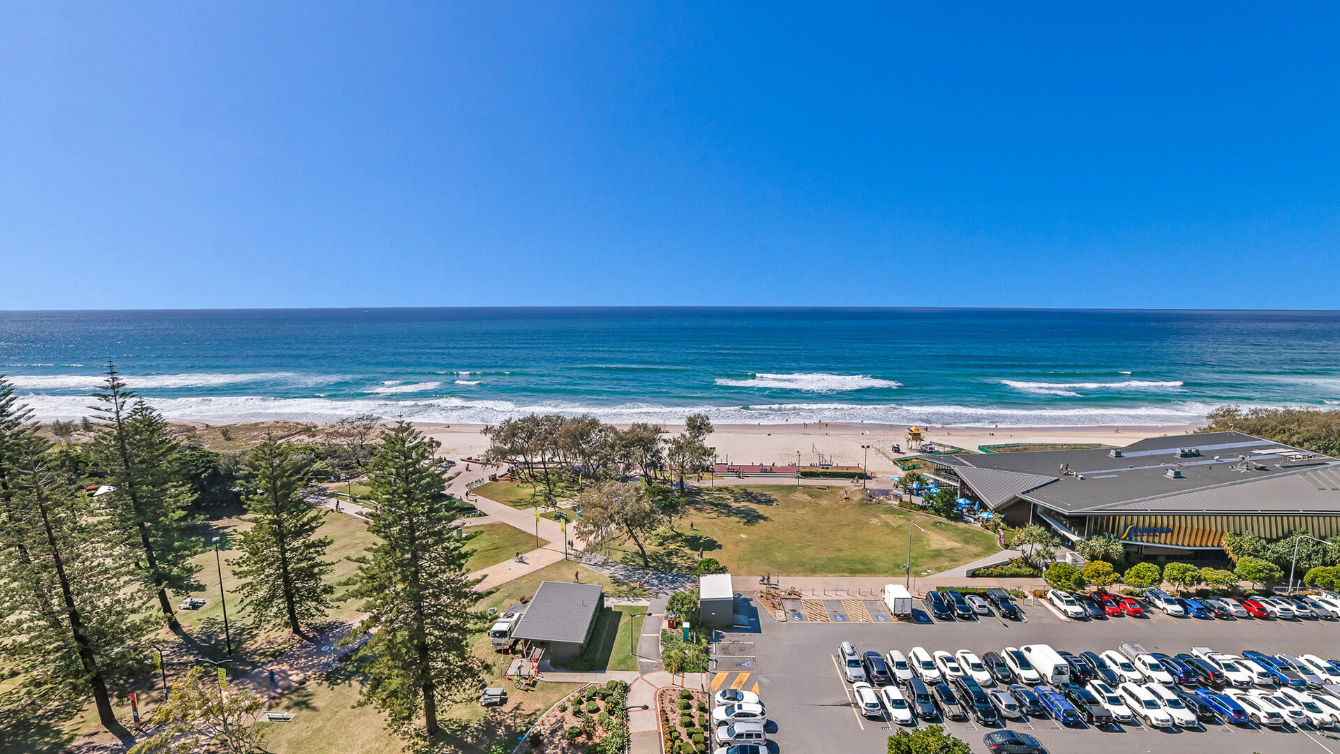 Ocean and beach views from 1 Bedroom Ocean View Apartment at ULTIQA Air on Broadbeach.