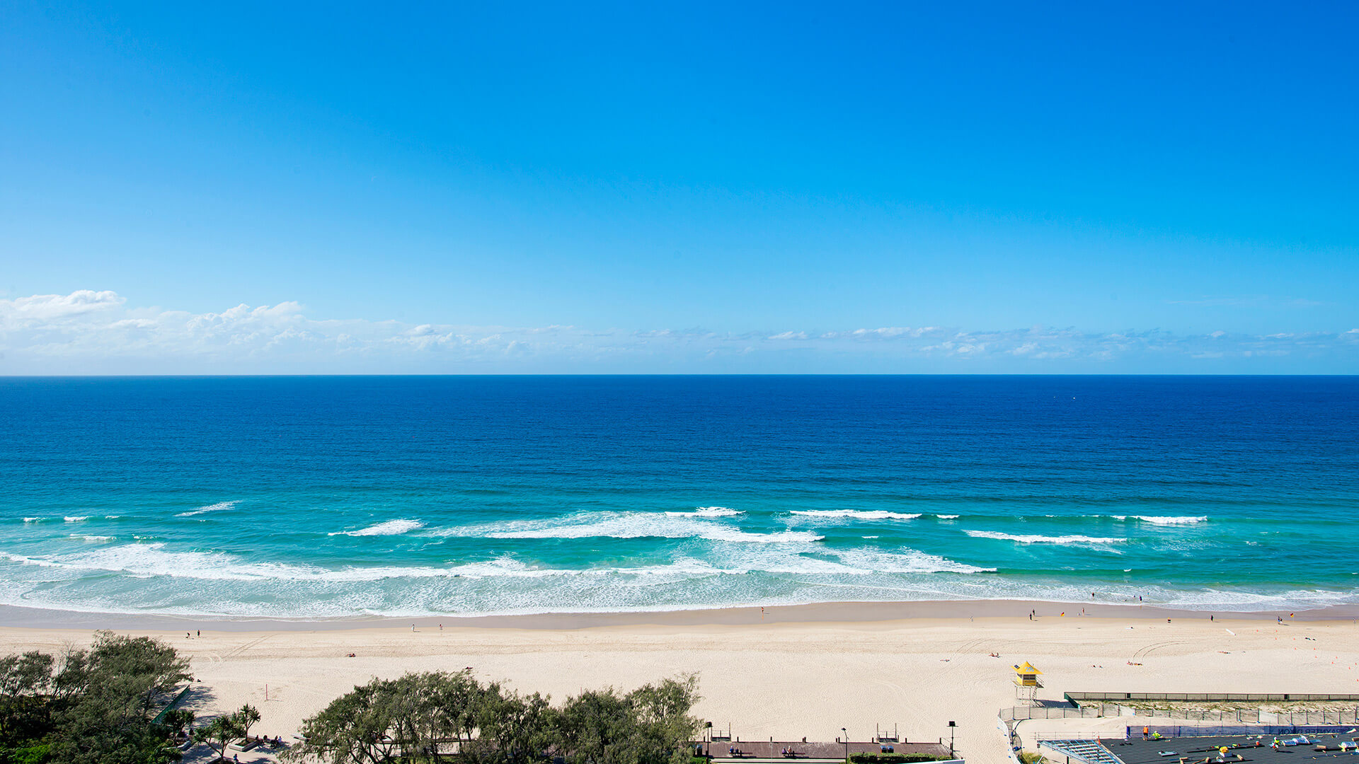 Expansive Ocean views overlooking the beach and coastline from 2 Bedroom Ocean View Apartment at ULTIQA Air on Broadbeach.