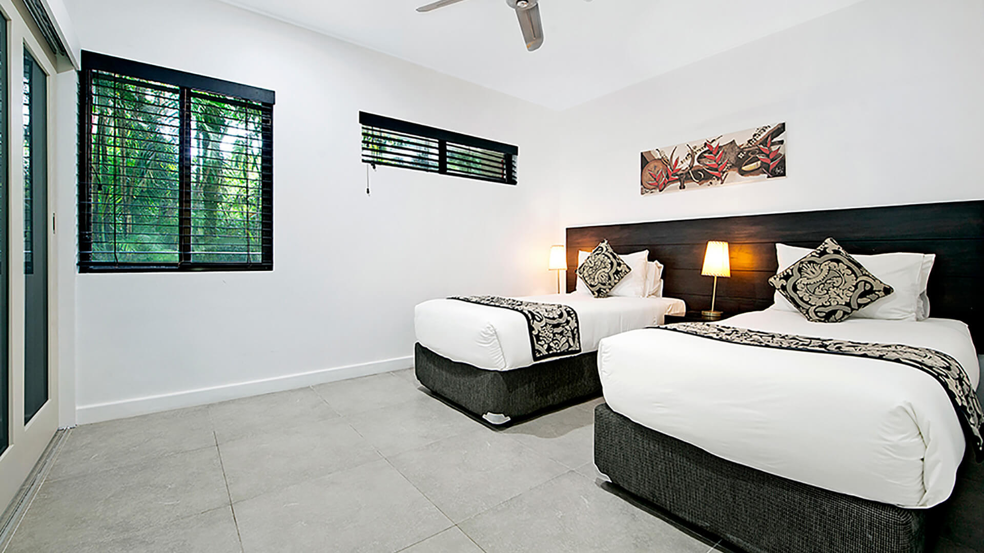 Twin bedroom with garden views in 2 Bedroom Apartment at ULTIQA Fiji.