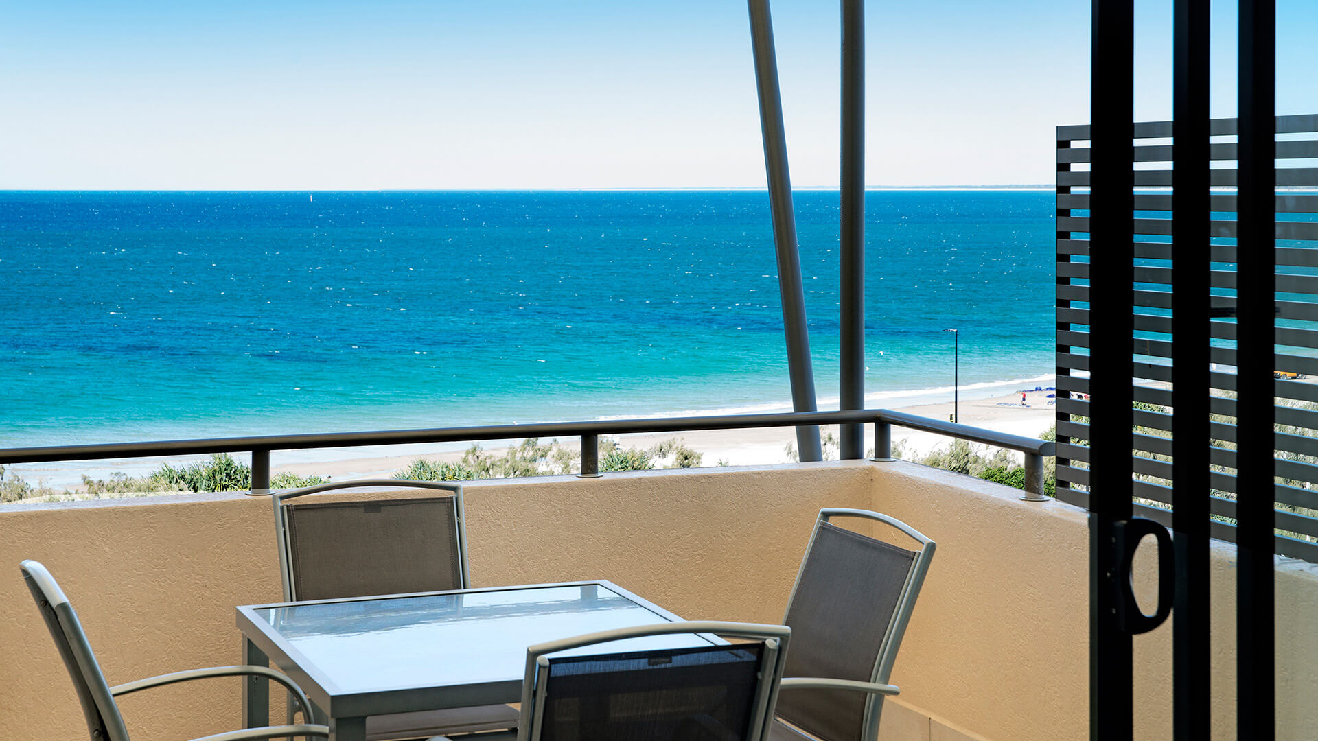 Ocean views from private balcony in 2 Bedroom 1 Bathroom Apartment at ULTIQA Shearwater Resort.