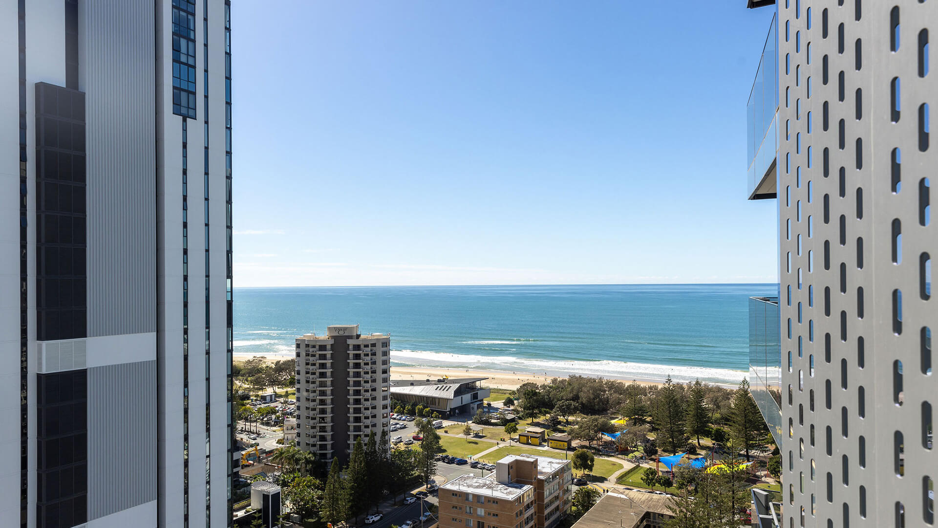 Ocean view from 2 Bedroom Suite at ULTIQA Signature at Broadbeach.