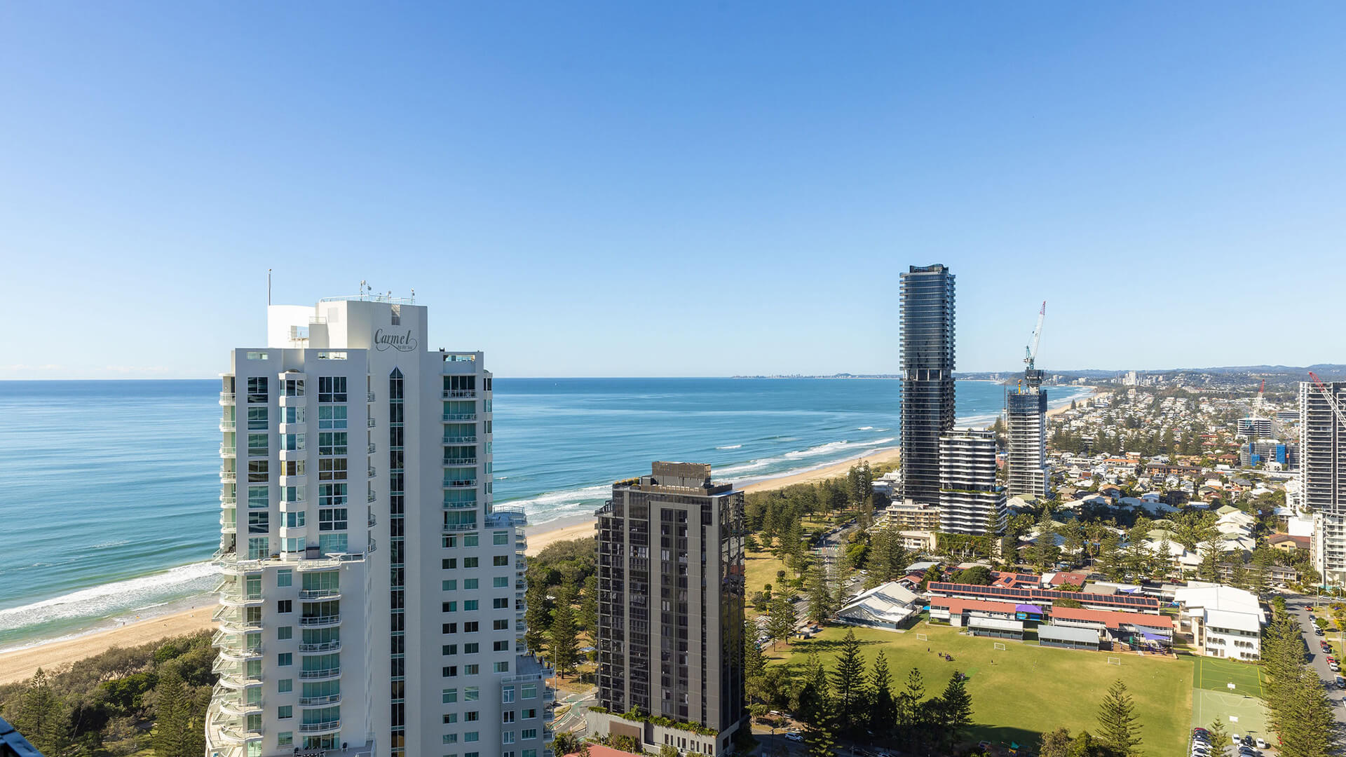 Expansive ocean and coastline views from the 2 Bedroom Ocean View Suite at ULTIQA Signature at Broadbeach.