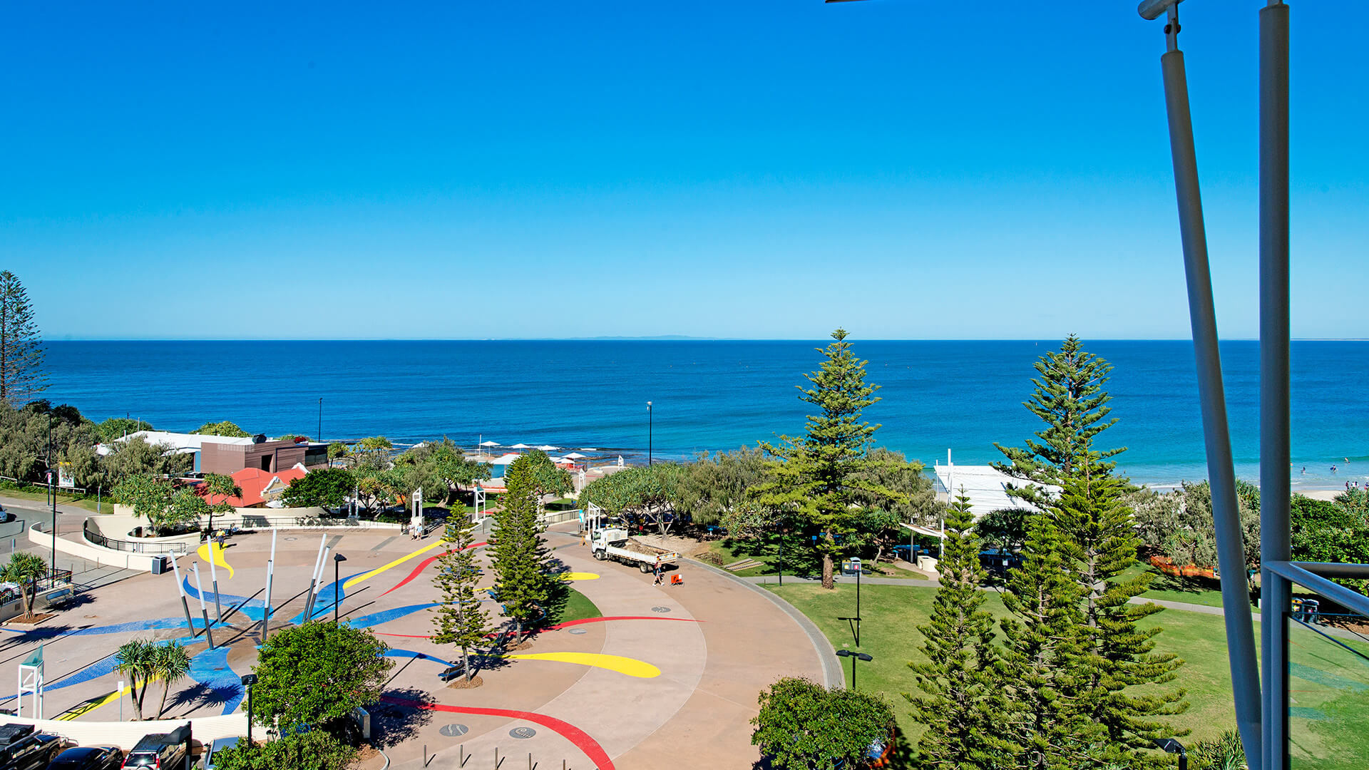 Ocean and foreshore park views from 2 Bedroom 1 Bathroom Apartment at ULTIQA Shearwater Resort.