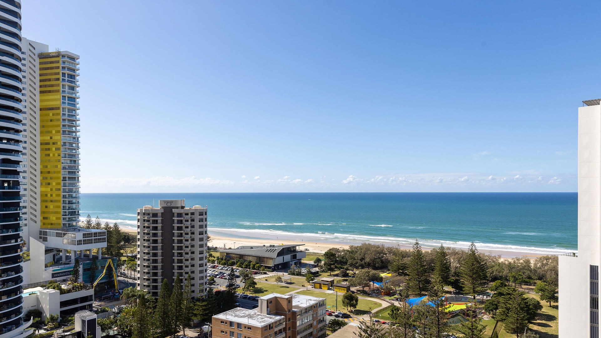 Ocean views over Broadbeach from 1 Bedroom Ocean View Suite at ULTIQA Signature at Broadbeach.