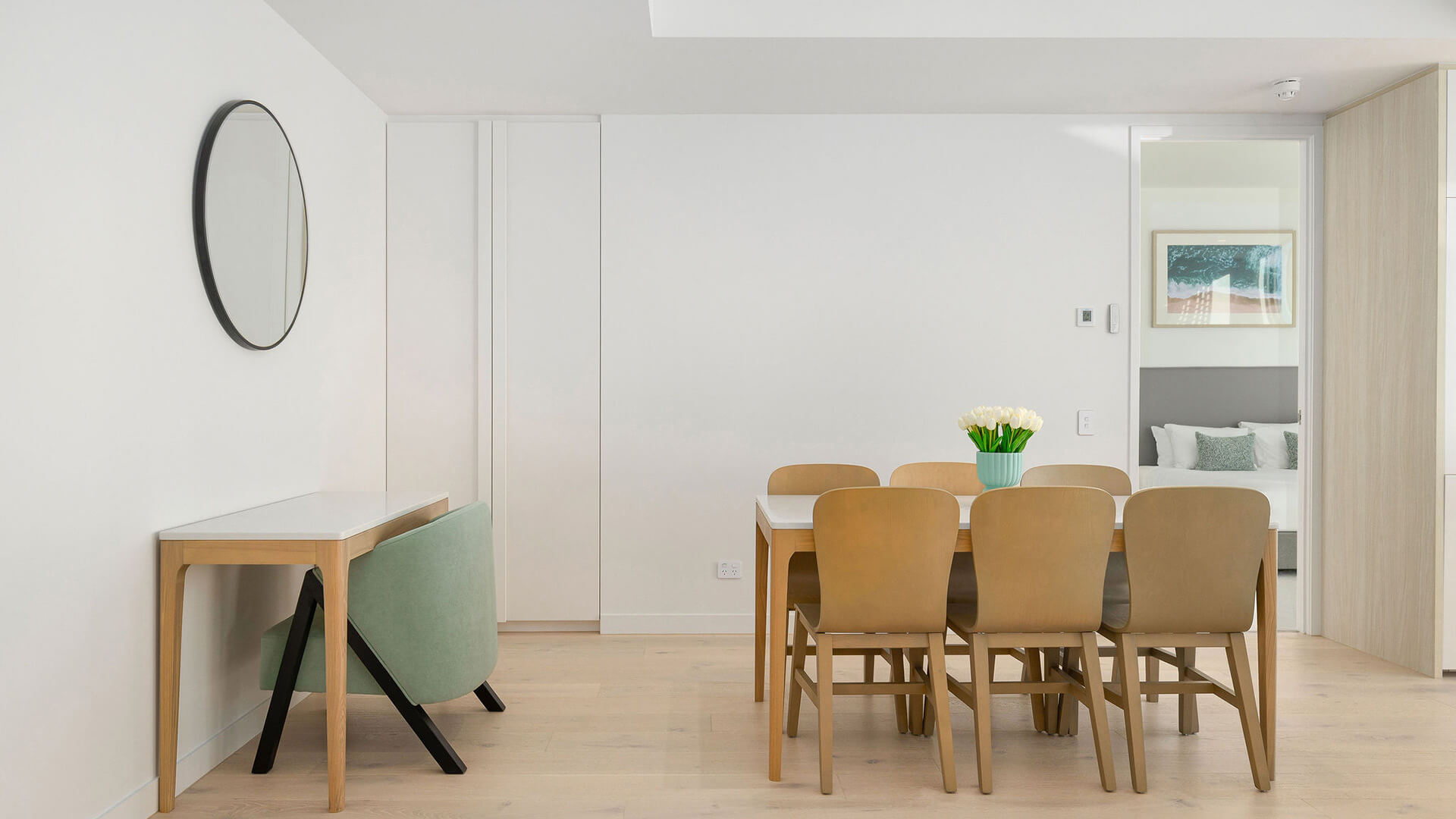 Dining area in 3 Bedroom Ocean View Suite at ULTIQA Signature at Broadbeach.